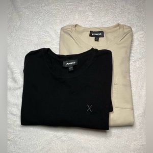EXPRESS T-Shirts | 2 Express Tees | 1 Black Express T | 1 Tan Express T